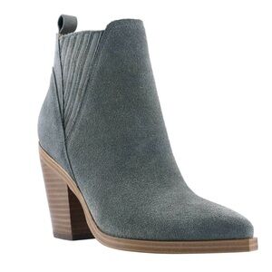 PRICE FIRM NWOB MARC FISHER 8 Alva Gray Suede Slip On Boho Western Ankle Boot